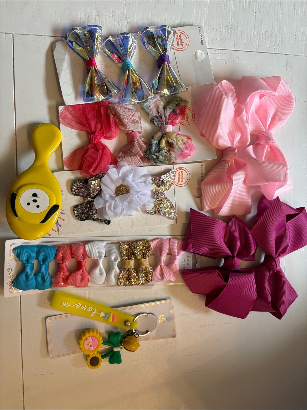 Kids Hair Bow Set - Pink, Magenta, Blue & White Assortment